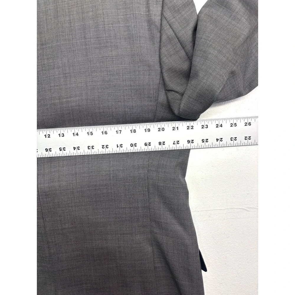 Joseph Abboud 44R 34x28 Slim Gray Micro Check 2pc Pant Suit All Season Wool USA